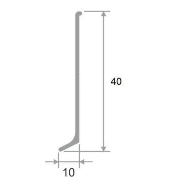Плинтус напольный Kepler profiles (Кеплер Профайлс) сталь 304 TiN 10х40 мм 2.5 м серебристый (LB 40)