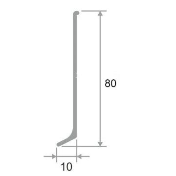 Плинтус напольный Kepler profiles (Кеплер Профайлс) сталь 430 10х80 мм 2.5 м серебристый (LB 80)
