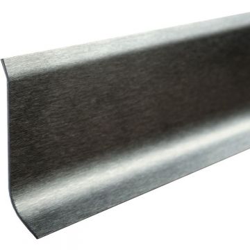 Плинтус напольный Kepler profiles (Кеплер Профайлс) сталь 304 TiN 10х80 мм 2.5 м серебристый (LB 80)