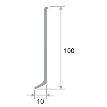 Плинтус напольный Kepler profiles (Кеплер Профайлс) сталь 430 TiN 10х100 мм 2.5 м серебристый (LB 100)