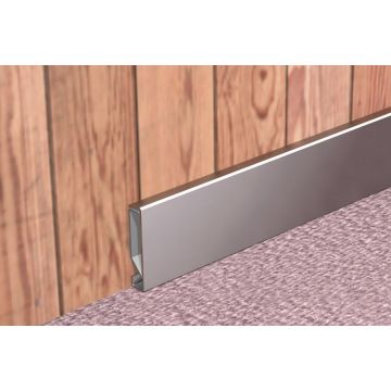 Плинтус напольный Kepler profiles (Кеплер Профайлс) сталь 430 TiN 10х60 мм 2.5 м серебристый (BB 60)