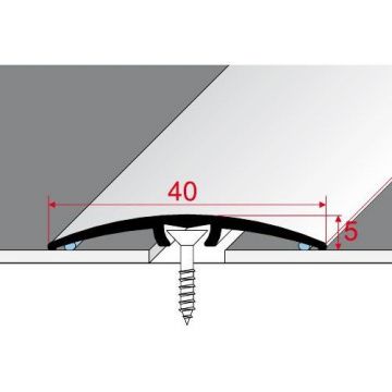 Порог Effector (Эффектор) одноуровневый скрытый крепеж алюминиевый 40х5 мм 0.9 м под дерево (А 64)
