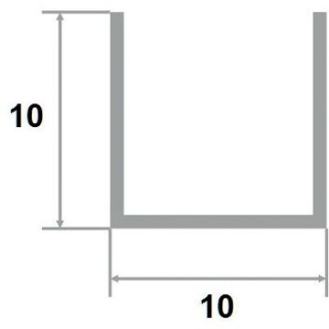 Профиль Effector (Эффектор) П-образный алюминиевый анодированный 10х10 мм 3 м серебро глянец (В 30.Е01)