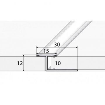 Профиль Effector (Эффектор) Т-образный алюминиевый анодированный 15х10 мм 2.5 м серебристый (S 92.01)
