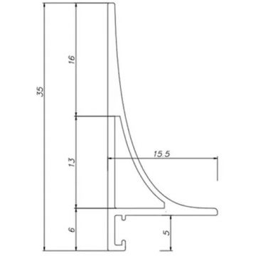 Плинтус щелевой Pro Design (Про Дизайн) Corner L 584 Белый муар 2700 мм (пружины в комплект не входят), 584W