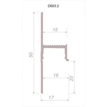 Универсальный теневой профиль Decaro (Декаро) D004 15х41х2000 мм Теневой зазор регулируемый до 15 или 25 мм Под покраску