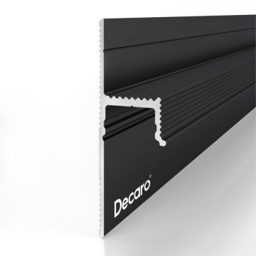 Универсальный теневой профиль Decaro (Декаро) D004A Black 15х41х2000 мм Теневой зазор регулируемый до 15 или 25 мм Анодированный черный