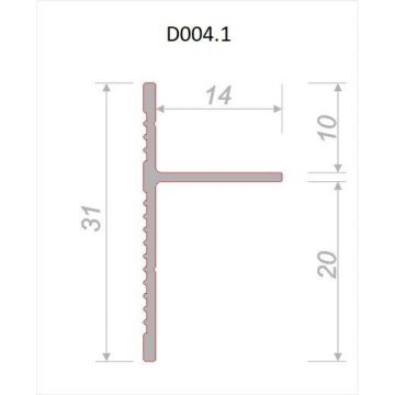 Универсальный теневой профиль Decaro (Декаро) D004.1 15х31х2000 мм Теневой зазор регулируемый до 10 или 20 мм Под покраску