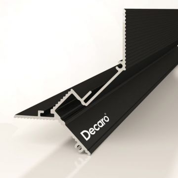 Потолочный теневой профиль Decaro (Декаро) D005A Black 50х55х2000 мм Теневой зазор регулируемый от 15 мм Анодированный черный