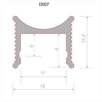 Разделительный профиль Decaro (Декаро) D007А Black 15х13х3000 мм видимый шов: 7 или 10 мм Анодированный черный