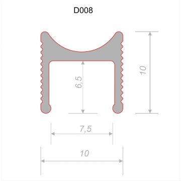Разделительный профиль Decaro (Декаро) D008А Black 10х10х3000 мм видимый шов: 7 или 10 мм Анодированный черный