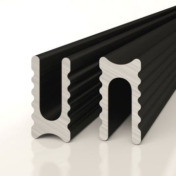 Разделительный профиль Decaro (Декаро) D009A Black 5х10х3000 мм видимый шов: 2,5 или 5 мм Анодированный черный