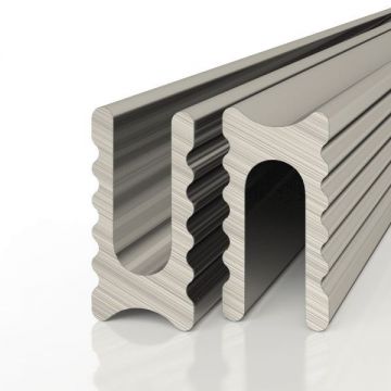 Разделительный профиль Decaro (Декаро) D009A Titanium 5х10х3000 мм видимый шов: 2,5 или 5 мм Анодированный титановый