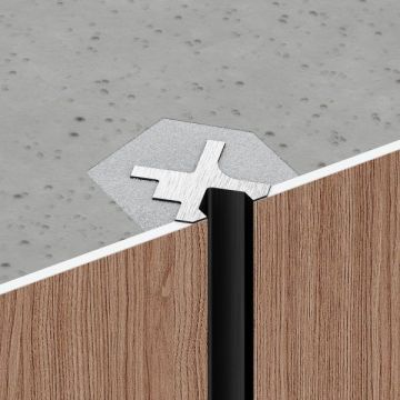 Разделительный профиль Decaro (Декаро) D00X.A Black 10х10х3000 мм видимый шов: 2,5 или 5 мм Анодированный черный