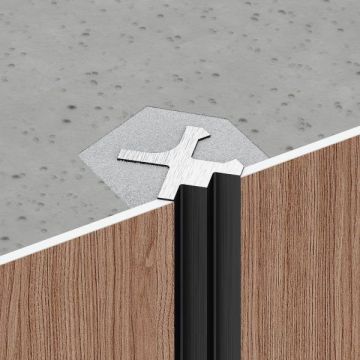 Разделительный профиль Decaro (Декаро) D00X.A Black 10х10х3000 мм видимый шов: 2,5 или 5 мм Анодированный черный