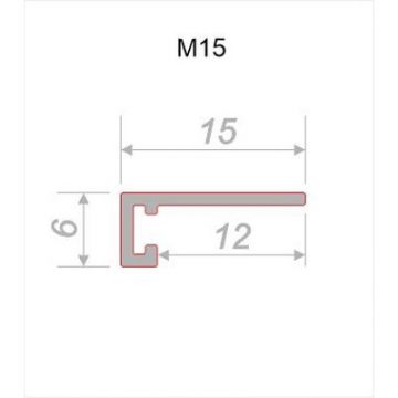 Микроплинтус Decaro (Декаро) M15A Black 15х6х2000 мм Анодированный черный