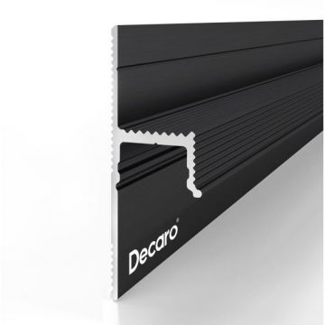 Универсальный теневой профиль Decaro (Декаро) D002A Black 15х65х2000 мм Теневой зазор регулируемый до 15 мм Анодированный черный