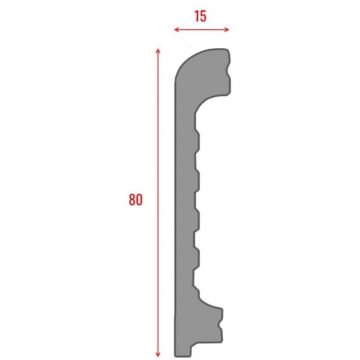 Плинтус напольный Real-Baget (Реал-Багет) гладкий 2400х80х15 мм, P2-132