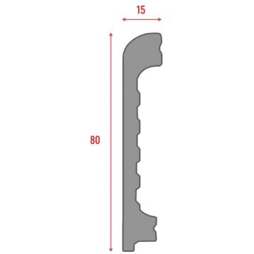 Плинтус напольный Real-Baget (Реал-Багет) с тиснением 2400х80х15 мм, P2-132-N