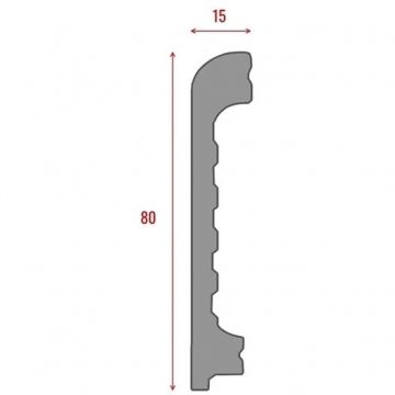 Плинтус напольный Real-Baget (Реал-Багет) гладкий 2400х80х15 мм, P2-137