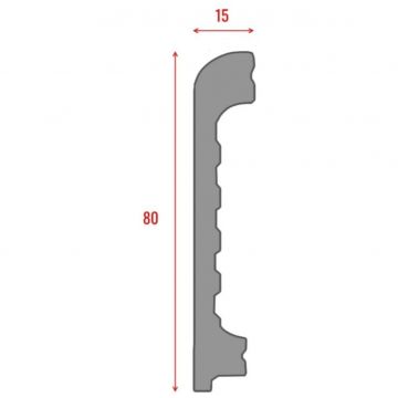 Плинтус напольный Real-Baget (Реал-Багет) с тиснением 2400х80х15 мм, P2-137-N
