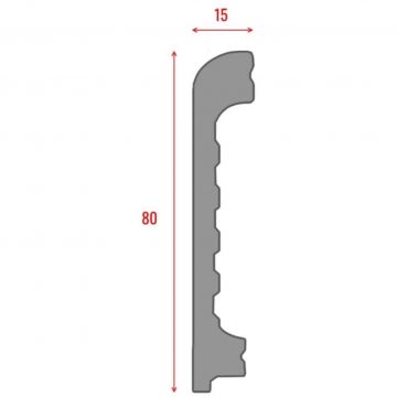 Плинтус напольный Real-Baget (Реал-Багет) с тиснением 2400х80х15 мм, P2-21-N