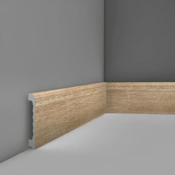 Плинтус напольный Real-Baget (Реал-Багет) с тиснением 2400х80х15 мм, P2-21-N