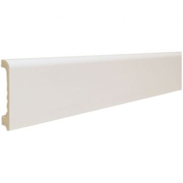 Плинтус напольный Real-Baget (Реал-Багет) гладкий матовый 2400х80х15 мм, P2-W(M)