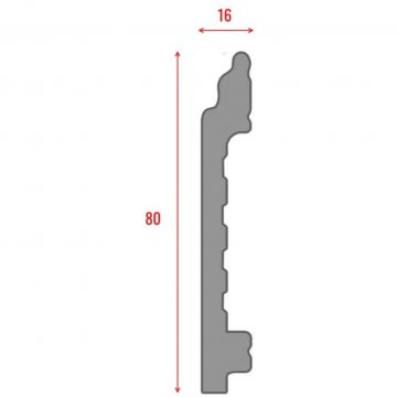 Плинтус напольный Real-Baget (Реал-Багет) гладкий 2400х80х16 мм, P3-118