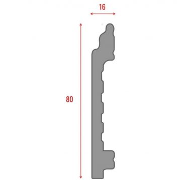 Плинтус напольный Real-Baget (Реал-Багет) гладкий 2400х80х16 мм, P3-123
