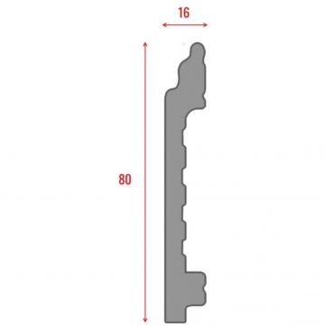 Плинтус напольный Real-Baget (Реал-Багет) гладкий 2400х80х16 мм, P3-130