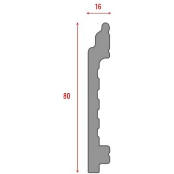 Плинтус напольный Real-Baget (Реал-Багет) гладкий 2400х80х16 мм, P3-134
