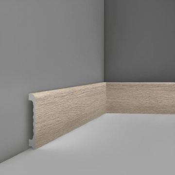 Плинтус напольный Real-Baget (Реал-Багет) с тиснением 2400х80х15 мм, P2-101-N