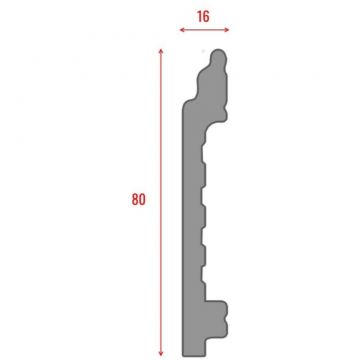 Плинтус напольный Real-Baget (Реал-Багет) гладкий 2400х80х16 мм, P3-21