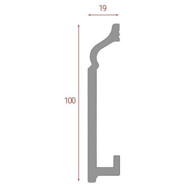 Плинтус напольный Real-Baget (Реал-Багет) гладкий 2400х100х19 мм, P10-145