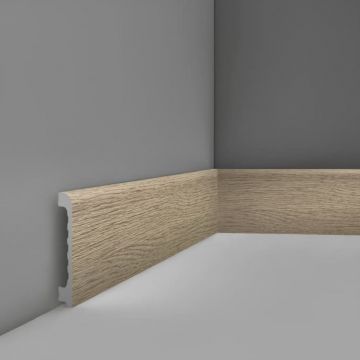 Плинтус напольный Real-Baget (Реал-Багет) с тиснением 2400х80х15 мм, P2-113-N