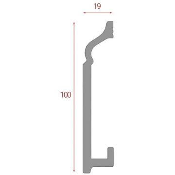 Плинтус напольный Real-Baget (Реал-Багет) гладкий 2400х100х19 мм, P10-136