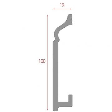 Плинтус напольный Real-Baget (Реал-Багет) гладкий 2400х100х19 мм, P10-114
