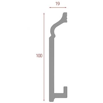 Плинтус напольный Real-Baget (Реал-Багет) гладкий 2400х100х19 мм, P10-137