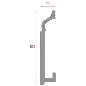 Плинтус напольный Real-Baget (Реал-Багет) гладкий 2400х100х19 мм, P10-101