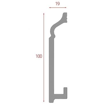 Плинтус напольный Real-Baget (Реал-Багет) гладкий 2400х100х19 мм, P10-118