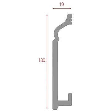 Плинтус напольный Real-Baget (Реал-Багет) гладкий 2400х100х19 мм, P10-133
