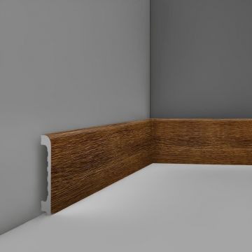 Плинтус напольный Real-Baget (Реал-Багет) с тиснением 2400х80х15 мм, P2-118-N