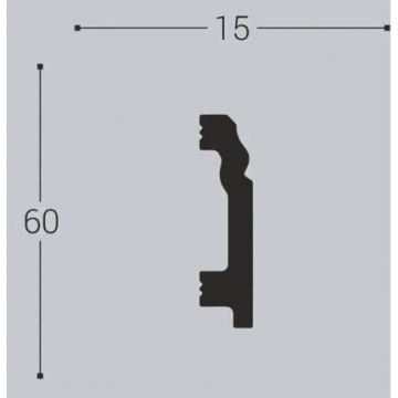 Плинтус дюрополимер Bello Deco (Белло Деко) XPS RP 1 Royce 60х15x2000 мм (MK-00005360)