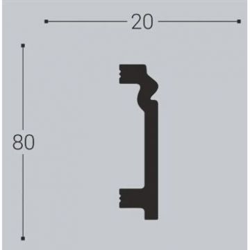 Плинтус дюрополимер Bello Deco (Белло Деко) XPS RP 3 Royce 80х20х2000 мм (MK-00005370)