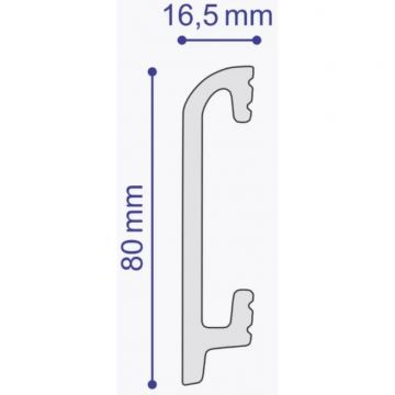 Плинтус напольный под покраску Солид (Solid) 1 UHD 47/80 2000х80х16,5 мм