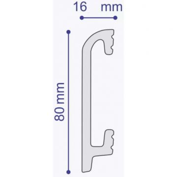 Плинтус напольный под покраску Солид (Solid) 1 UHD 46/80 2000х80х16 мм