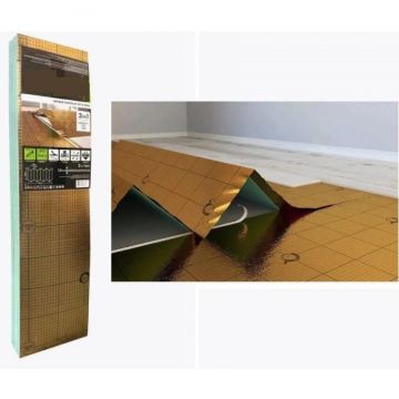 Подложка-гармошка Солид (Solid) под LVT 1,5 мм AntiSlip (250кПА) 10 м2 кор 80 м2 (1000х250 мм) золотистая (MK-00011649)