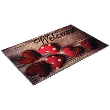 Ковер Soft Touch влаговпитывающий Vortex (Вортекс) Velur Сердца 24243, 0,5х0,8 м