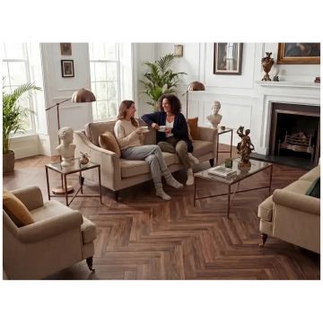 Ламинат Floor Fort Walnut Tree 10/33 Орех Кембридж Декор коньячный 606х1010 мм, елочка 19023ёлка